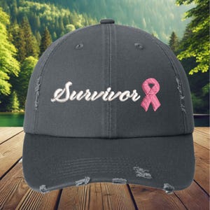 Cancer Survivor Hat, Cancer Ribbon Hat, Breast Cancer Survivor Hat, Cancer Survivor Cap, Cancer Awareness Hat, Pink Ribbon hat