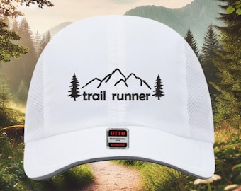 Embroidered Mountain Trail Runner Hat: Performance Sports Cap