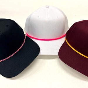 Custom Upside Down Text Hat, Rally Retro Baseball Cap with Optional Rope Colors image 14
