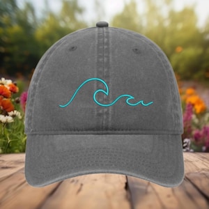 Beach Waves Baseball Hat, Beach Hat, Minimalist Summer Beach Cap, Beach Lover Gift,Surf  Hat,Coastal Style Dad Hat, Summer Adventure Cap