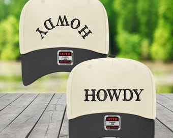 Howdy Trucker Hat: Embroidered Two-Tone Western Cap