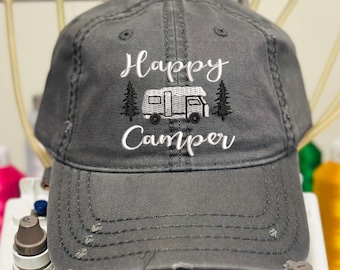 Happy Camper RV Hat: Embroidered Van Life Cap