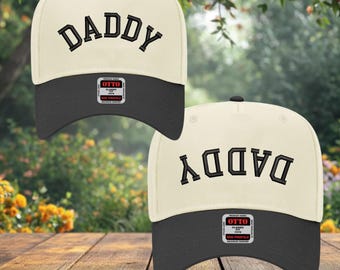 Upside Down Daddy Hat, Two-Tone Trucker Cap For Dad