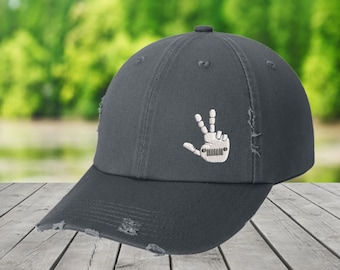 Hand Wave Hat, the wave hat, Wave with Grille, distressed hat, messy bun hat, off road hat, offroad gift