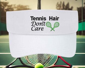 Tennis Hair Don't Care Visor: Embroidered Rackets, Sports Gift