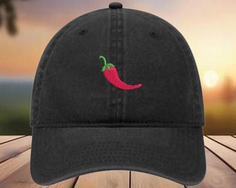 Embroidered Chili Pepper Hat: Spicy Foodie Gift