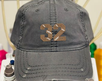 Custom Embroidered Football Number Hat: Personalized Game Day Cap