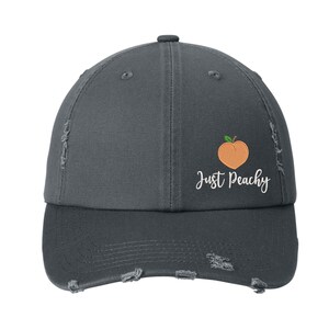 Just Peachy hat, peach, distressed hat, summer hat, peach cap, fruit hat, peach lover, peaches, Georgia