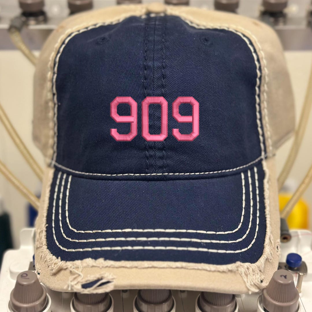 Custom Area Code Hat, Embroidered Distressed Baseball Cap - Etsy