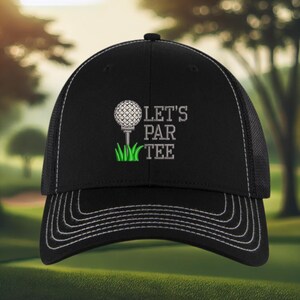 Let&#39;s Par-Tee Golf Trucker hat, Funny Golf Hat, Golf Gift, Golfer Trucker Hat, Father&#39;s Dady gift, Golfer Birthday gift, Fun Golf Gift