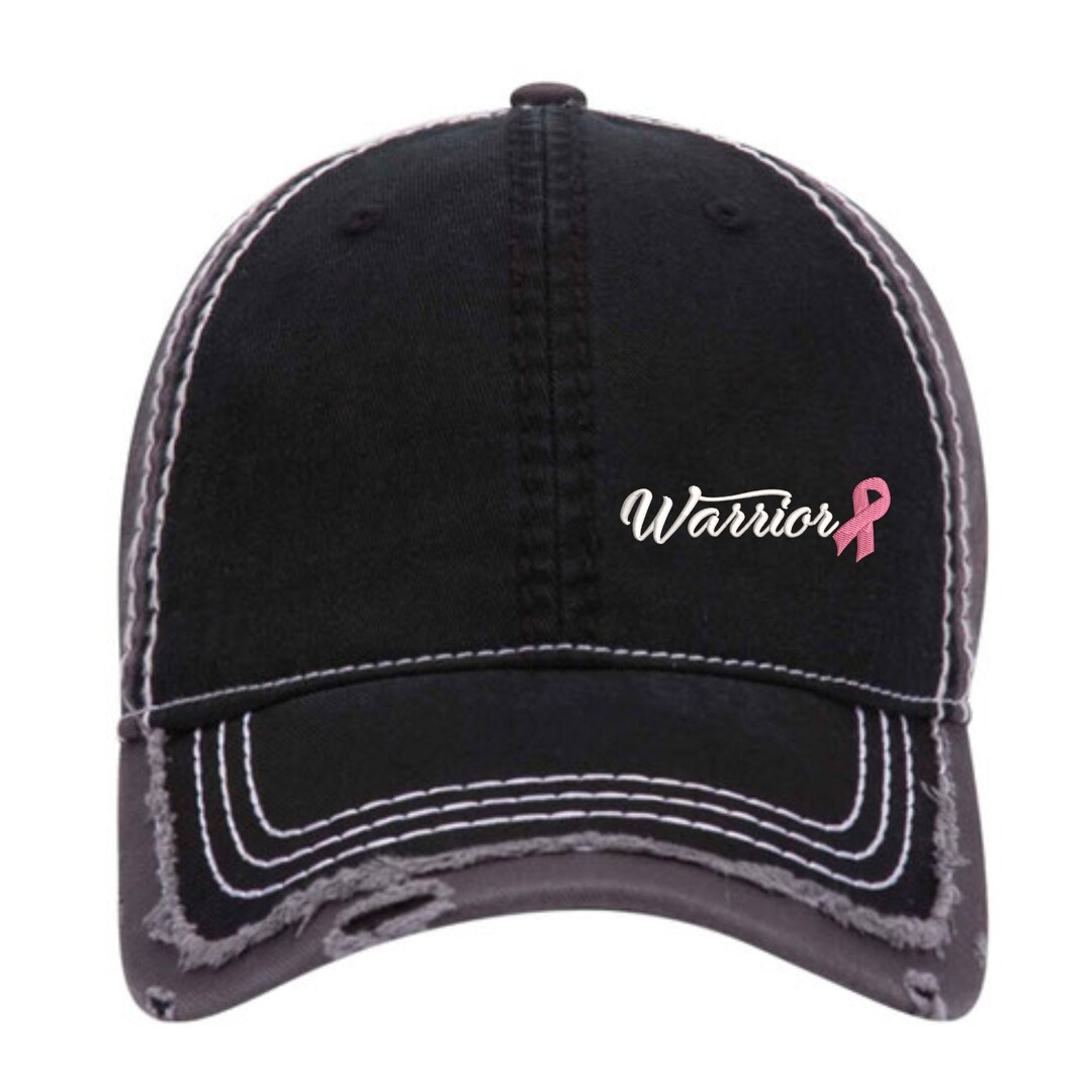 Cancer Warrior Hat, Cancer Ribbon Hat, Breast Cancer Warrior Hat