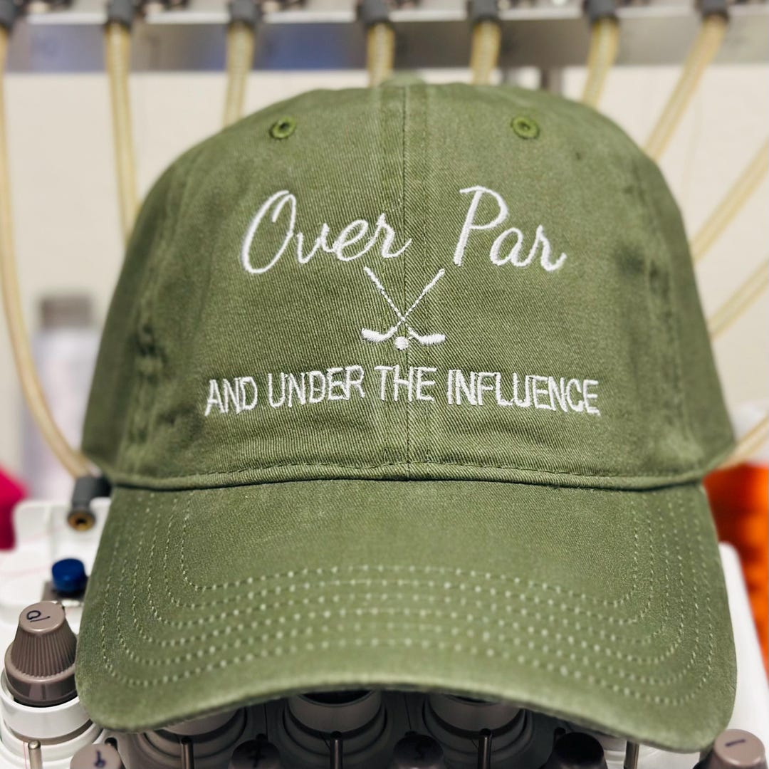 Over Par and Under the Influence Hat, Funny Golf Hat, Golf Party