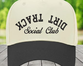 Gorra bordada del Dirt Track Social Club, regalo para el día de la carrera, para mamás aficionadas al motor.