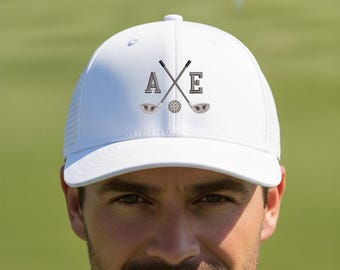 Performance Golf Hat With Initials, Cap for Golfers & Tournaments