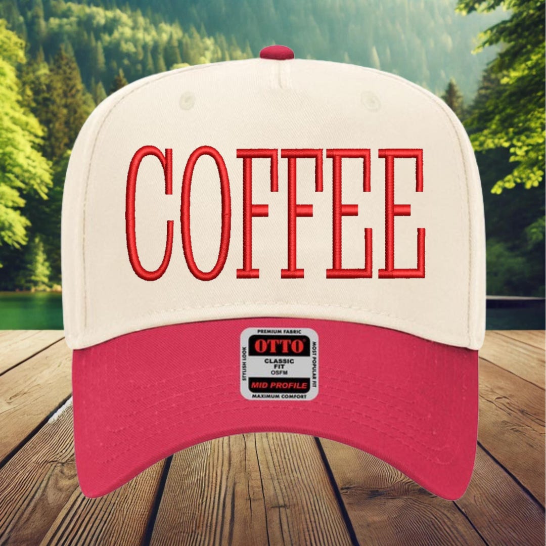 Embroidered Coffee Hat: Retro Barista Cap