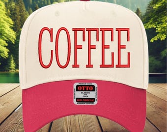 Embroidered Coffee Hat: Retro Barista Cap