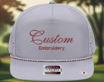 Casquette performance perforée brodée personnalisée : Casquette sport en corde