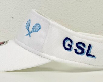 Monogram Shadow Embroidered Visor, Embroidered Sun Hat