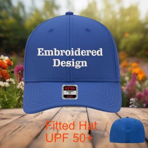 Custom Embroidered Fitted Hat: UPF 50+ Performance Cap, Men’s Sports Gift