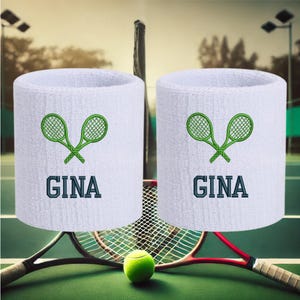 Tennis Wristbands, Tennis Sweatbands,Tennis Gift, tennis gear, sports wristbands, custom tennis gift, monogram tennis wristbands (ONE PAIR)
