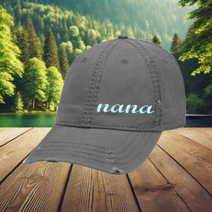 Nana hat, distressed ball cap, gift for nana, personalized nana gift, Mimi hat, Mamaw hat, grandma hat, Nana Gift, memaw hat, Grammy hat