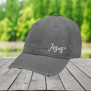 Jesus hat, distressed cap, faith hat, Christian Hat, Love Jesus hat, Christian gift, love Jesus hat, Religious cap, Jesus and heart