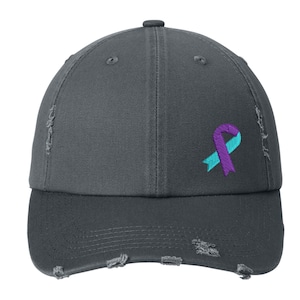 2 Colors Cancer ribbon hat, Cancer awareness, Cancer Survivor hat, breast cancer hat, Ovarian Cancer, pancreatic cancer, cervical cancer