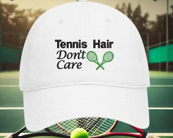 Tennis Hair Don't Care Hat: Embroidered Cotton Tennis Cap