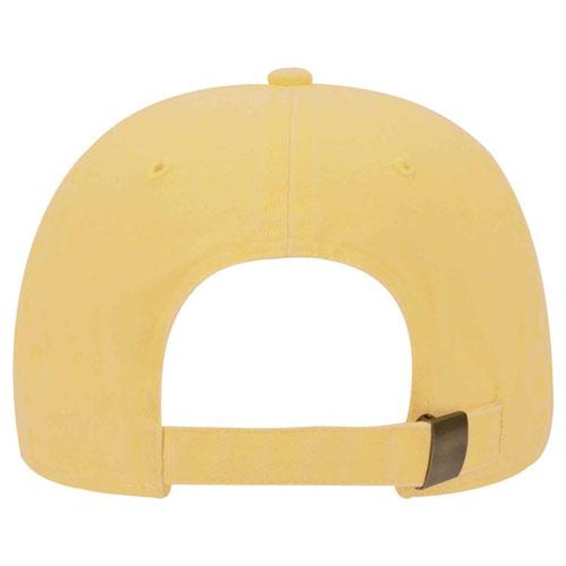 May include: A yellow baseball cap with an adjustable strap.