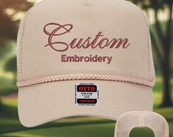 Custom Embroidery Rope Trucker Hat, Personalized Sports Party Cap
