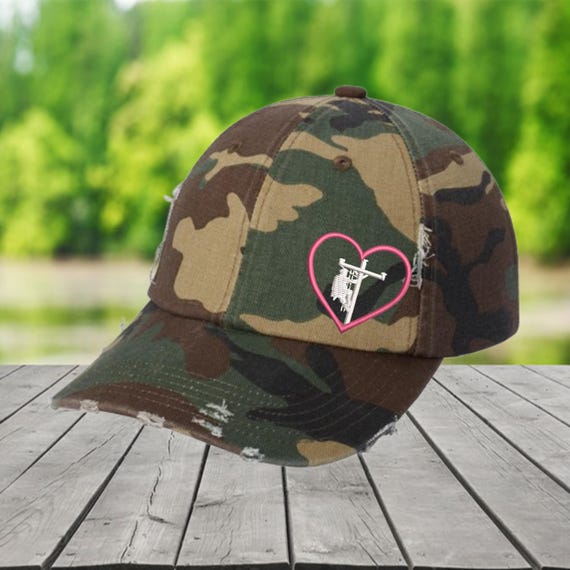 Lineman Wife Hat: Embroidered Heart Utility Worker Cap
