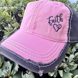 Faith Cross hat, Faith distressed cap, Jesus hat, heart and cross hat, Faith hat, religious hat, faith in Jesus hat, Christian hat