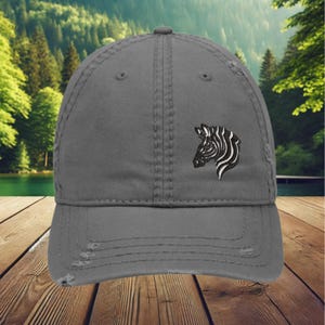 Zebra Hat, distressed baseball cap, zebra lover gift, zebra gift, zebra zoo trip hat, zebra clothing, zebra
