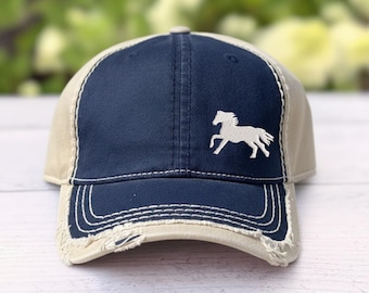 Embroidered Running Horse Cap: Equestrian Gift, Farm Life Hat