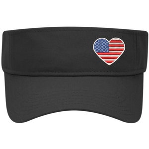 American Flag Heart Visor, July 4th Sunvisor, Flag Sunvisor, Womens USA flag visor,Patriotic Visor, July 4th hat, July 4th shirt, flag hat