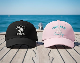 Embroidered Captain Fist Mate Crew Hat, Boat Party Cap, Lake Gift