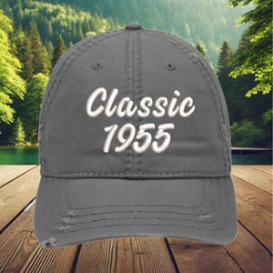 Classic 1955 Distressed Cap, Birthday Hat, Vintage Hat, Aged to Perfection Hat, 30th 40th 50th 60th 70th Birthday Gift, Birthday Gift