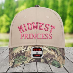 Midwest Princess Camo Hat, Embroidered Camo Trucker Cap, Cute Country Girl Hat, Western Cowgirl Gift,Country Concert Hat,Midwest Lovers Gift