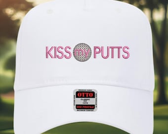 Kiss My Putts Golf Hat: Funny Embroidered Trucker Cap