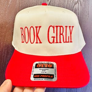 Book Girly Hat: Embroidered Cotton Blend Snapback image 1