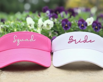 Visera para el grupo de la novia, sombreros bordados para la despedida de soltera