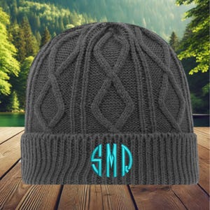 Custom Embroidered Beanie, Monogrammed Beanie, Personalized Winter Beanie, Unisex Sports Beanie, Winter Outdoor Hat, Cable Knit Beanie