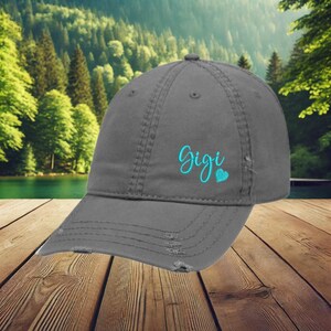 Gigi hat, gift for grandma, personalized Gigi gift, gigi heart hat,distressed baseball hat,nana hat,Mimi hat, Mima hat, Mamaw hat