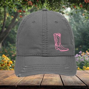 Cowboy Boots Distressed Hat, Cowgirl Hat, Western Cowgirl Cap, Rodeo Aesthetic Dad Hat, Nashville Country Music Hat,Western Country Girl Hat
