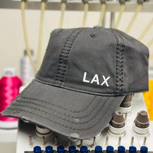 Personalized Airport Code Hat: Distressed Cotton Travel Cap