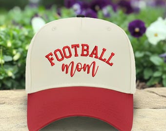 Retro Football Mom Hat, Embroidered Trucker Cap,Sports Mom Gift for Game Day