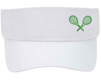 Tennis Visor, Tennis player Visor, women's tennis visor with crossed rackets, tennis gift, Tennis Team Visor,