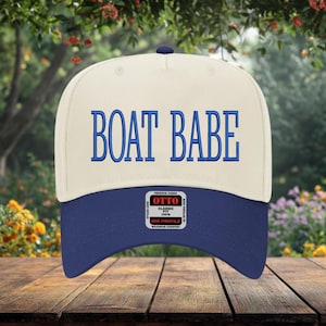 Boat Babe Hat, Embroidered Trucker Hat, Boating Hat, Boating Gift, Summer Trucker Hat, Bachelorette Party Trucker Hat, Lake Life Hat