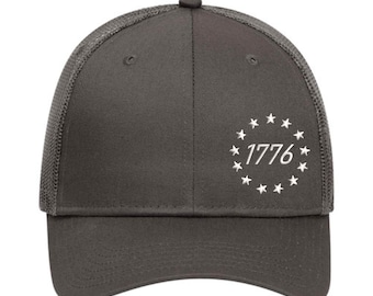 1776 Trucker Hat: Embroidered Patriotic Cap,4th of July Gift
