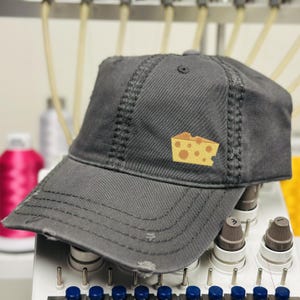 Cheese Embroidered Hat, Cheese Hat, Gift for Cheese Lover, Foodie Gift, Wine Pairing Event Hat, Wine and Cheese, Cheese Gift, Cheese Maker